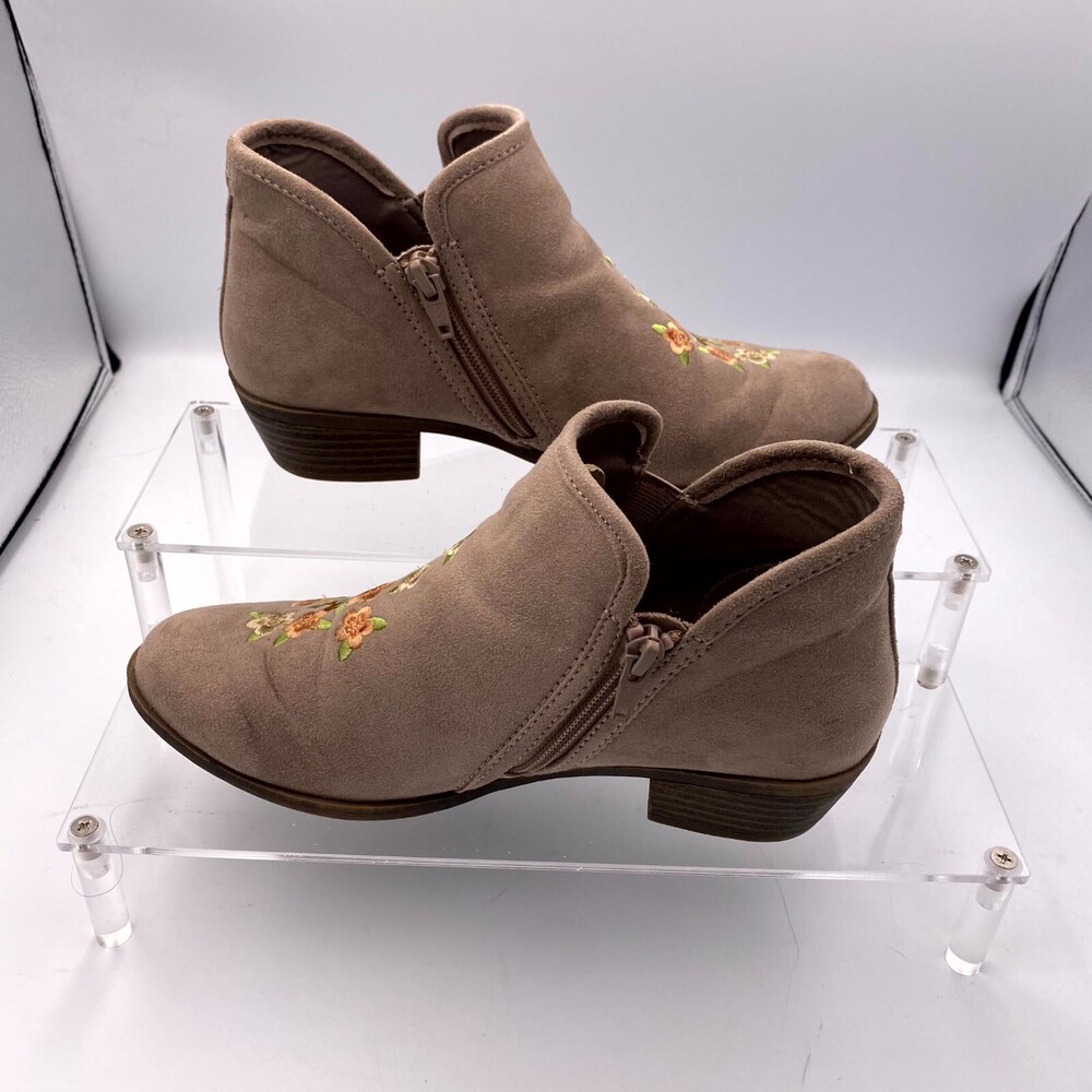SO Authentic American Heritage Womens US 6.5 Bootie Brown Suede Side Zip Boots